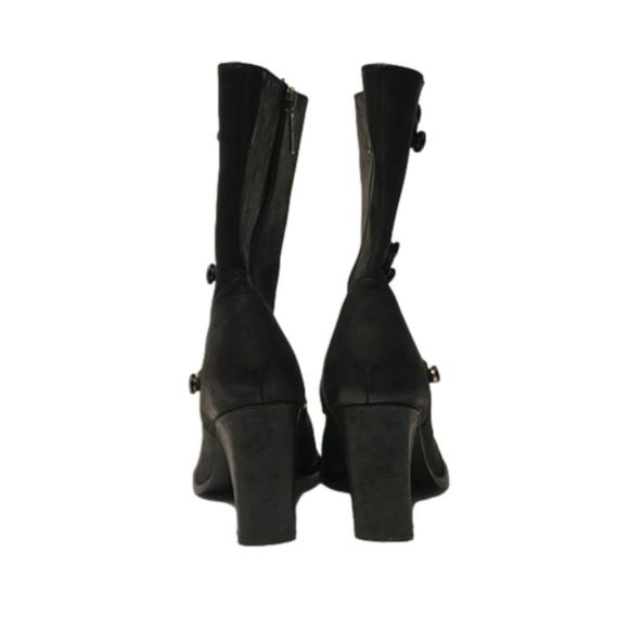 Harley Davidson Moto Boots Size 8 Leather Zip Side Button Accents Stamped Logo - Picture 6 of 16